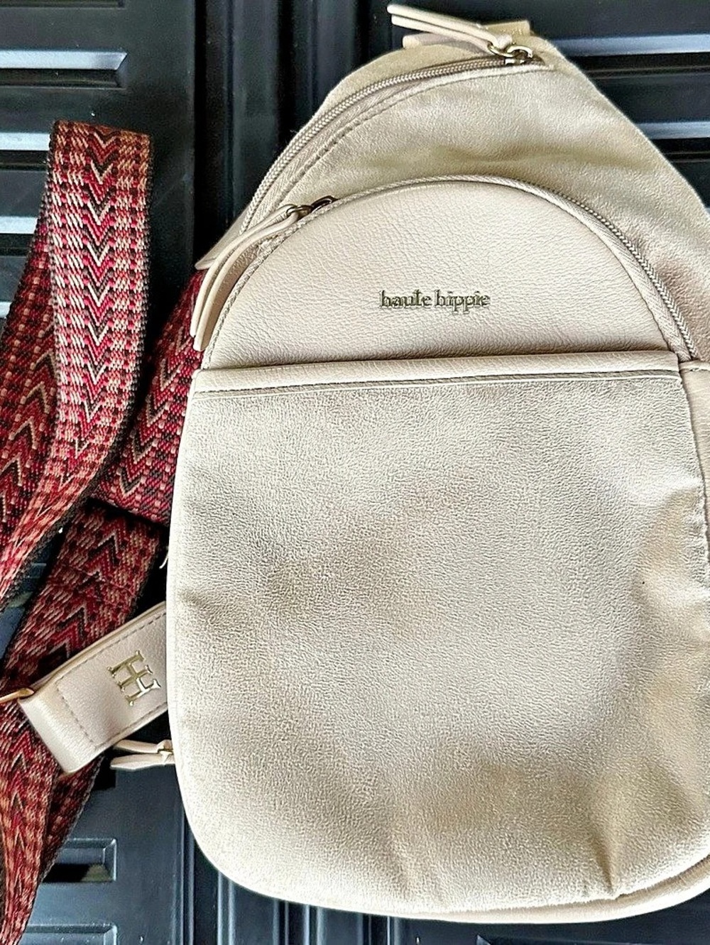 haute hippie Essential Sling Crossbody Bag Cream Backpack